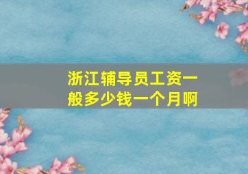 浙江辅导员工资一般多少钱一个月啊