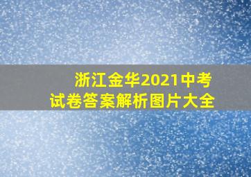 浙江金华2021中考试卷答案解析图片大全