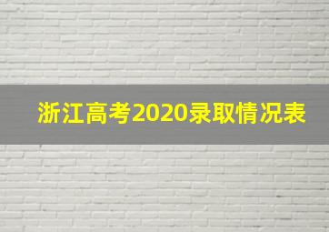 浙江高考2020录取情况表