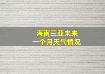 海南三亚未来一个月天气情况