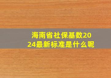 海南省社保基数2024最新标准是什么呢