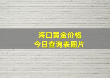 海口黄金价格今日查询表图片