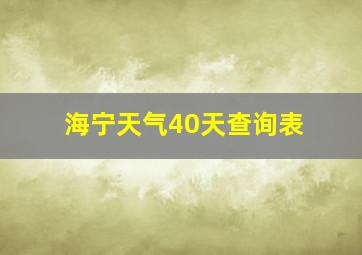 海宁天气40天查询表