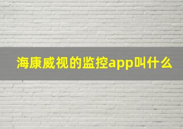 海康威视的监控app叫什么