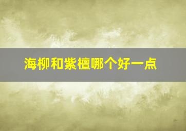 海柳和紫檀哪个好一点