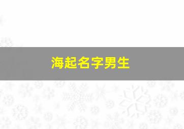 海起名字男生