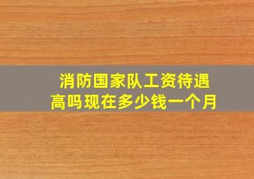 消防国家队工资待遇高吗现在多少钱一个月