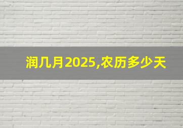 润几月2025,农历多少天