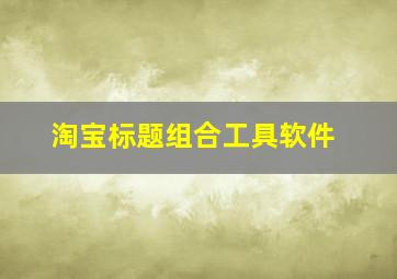 淘宝标题组合工具软件