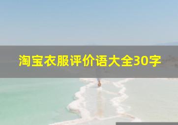 淘宝衣服评价语大全30字