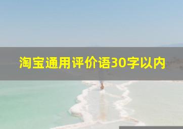 淘宝通用评价语30字以内