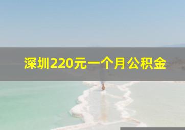 深圳220元一个月公积金