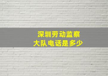 深圳劳动监察大队电话是多少