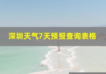 深圳天气7天预报查询表格