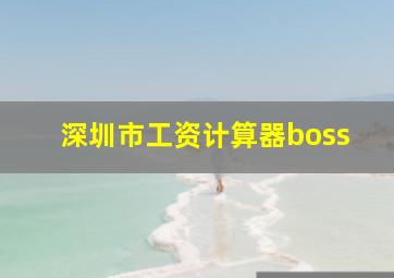 深圳市工资计算器boss