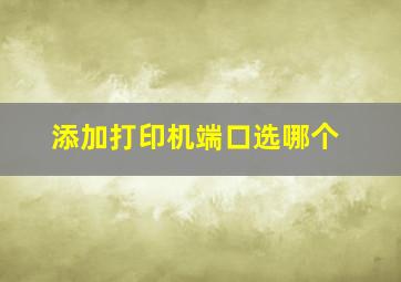 添加打印机端口选哪个