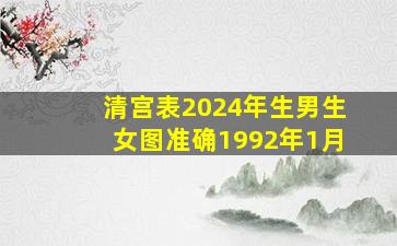 清宫表2024年生男生女图准确1992年1月