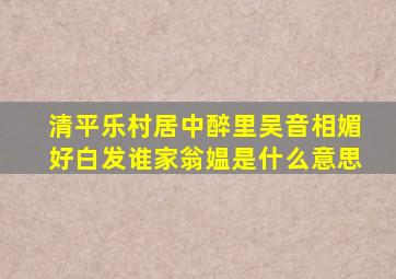 清平乐村居中醉里吴音相媚好白发谁家翁媪是什么意思