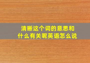 清晰这个词的意思和什么有关呢英语怎么说