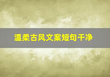 温柔古风文案短句干净