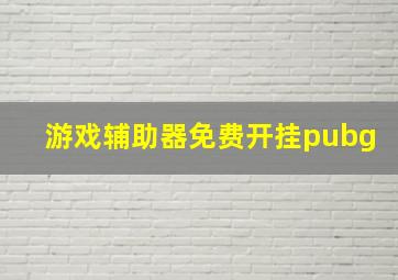 游戏辅助器免费开挂pubg