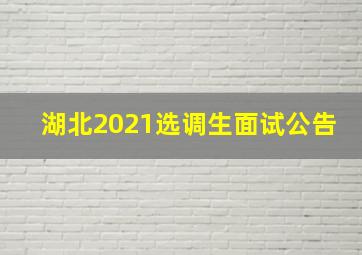 湖北2021选调生面试公告