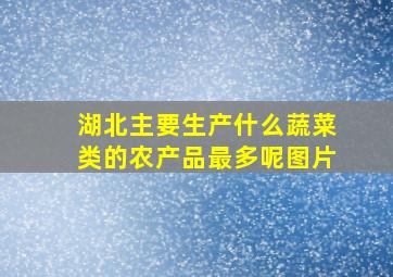 湖北主要生产什么蔬菜类的农产品最多呢图片