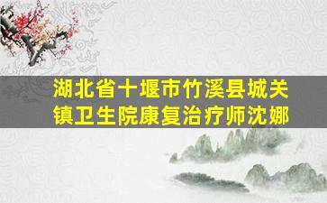 湖北省十堰市竹溪县城关镇卫生院康复治疗师沈娜