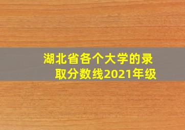 湖北省各个大学的录取分数线2021年级