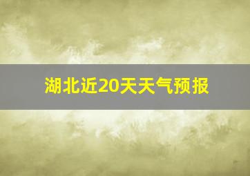 湖北近20天天气预报