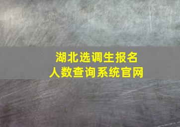 湖北选调生报名人数查询系统官网