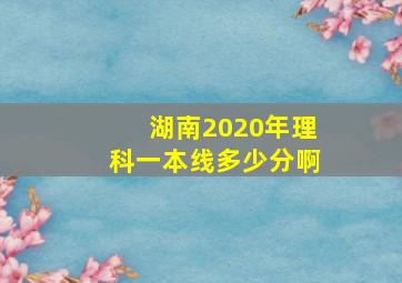 湖南2020年理科一本线多少分啊