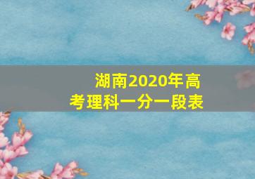 湖南2020年高考理科一分一段表