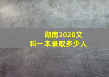 湖南2020文科一本录取多少人