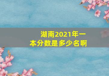 湖南2021年一本分数是多少名啊