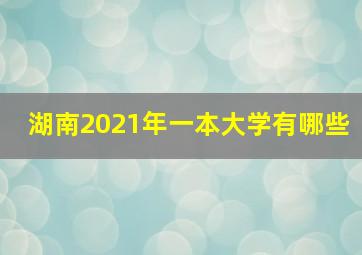 湖南2021年一本大学有哪些