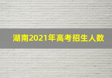 湖南2021年高考招生人数