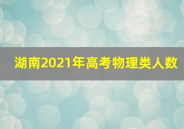 湖南2021年高考物理类人数