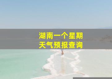 湖南一个星期天气预报查询