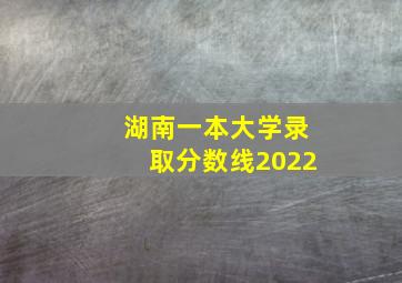 湖南一本大学录取分数线2022