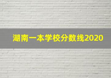 湖南一本学校分数线2020