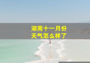 湖南十一月份天气怎么样了