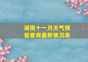 湖南十一月天气预报查询最新情况表