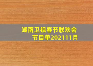 湖南卫视春节联欢会节目单202111月