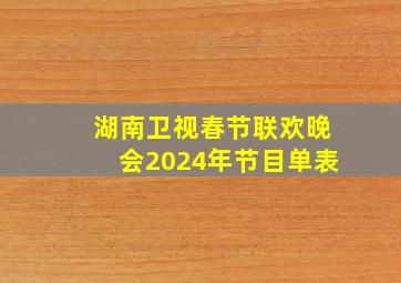 湖南卫视春节联欢晚会2024年节目单表