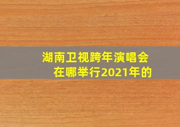 湖南卫视跨年演唱会在哪举行2021年的