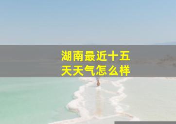 湖南最近十五天天气怎么样