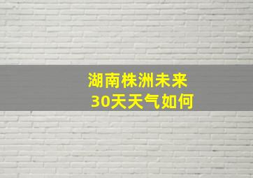 湖南株洲未来30天天气如何