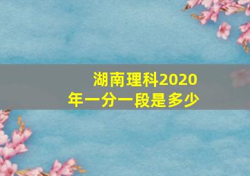 湖南理科2020年一分一段是多少