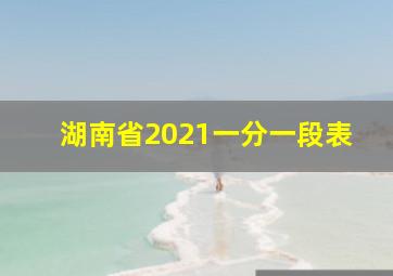 湖南省2021一分一段表